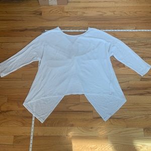 Fun, twisted detailed back, waffle textured bright white sweater